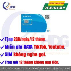 SIM 4G/5G Vinaphone 2GB/Ngày – tặng 2GB/ngày – Miễn phí DATA Youtube, Tiktok – trọn gói 12 tháng không nạp tiền – Viễn Thông HHD
