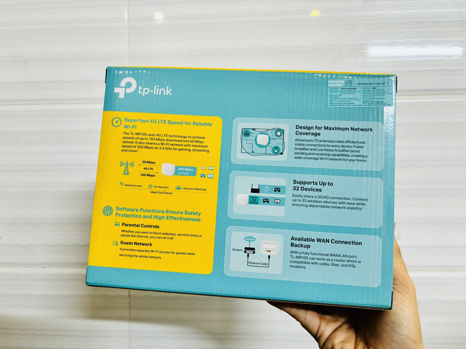 Bộ Phát Wifi 4G LTE TPLINK MR105 Tốc Độ 300 Mbps - Cắm Điện 24/24 - Viễn Thông HHD - Ảnh 9